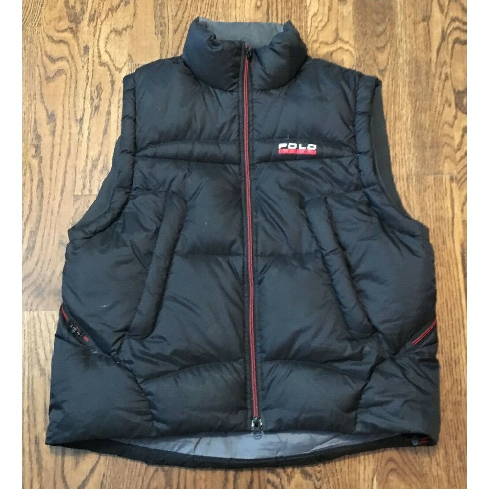 Vintage Polo Sport Down Vest Mens Large Puffer